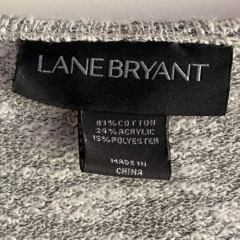 Lane Bryant Heather Gray Sweater with Lace Trim size 14/16 - Picture 4 of 6